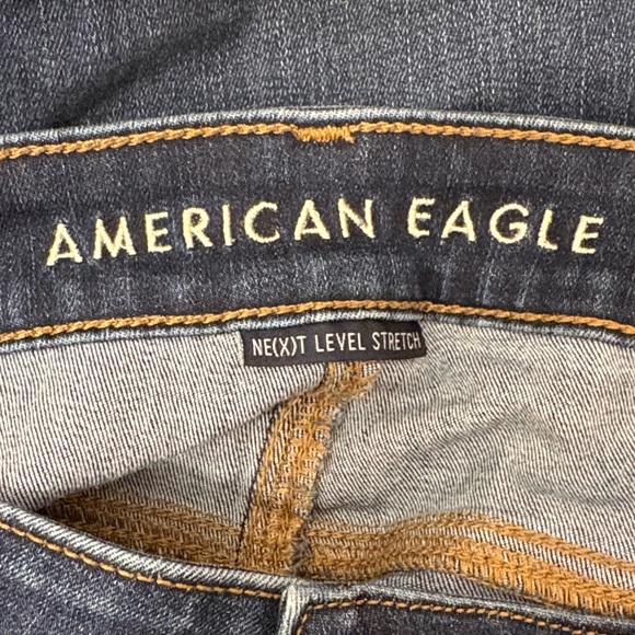 American Eagle Next Level Stretch Denim Shorts Dark Wash Size 12 - Picture 3 of 5